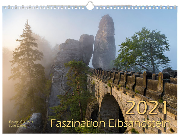 Faszination Elbsandstein 2021 | Wandkalender 44x32 cm | Sächsische Schweiz | Elbsandsteingebirge