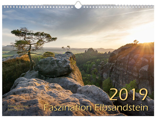 Faszination Elbsandstein 2019 | Wandkalender 44x32 cm | Sächsische Schweiz | Elbsandsteingebirge